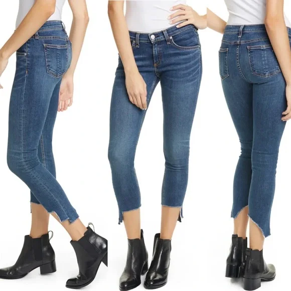 RAG & BONE Jeans Cate Step Hem Mid Rise Ankle Skinny in Hampton Size 24 - Picture 3 of 16